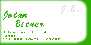 jolan bitner business card